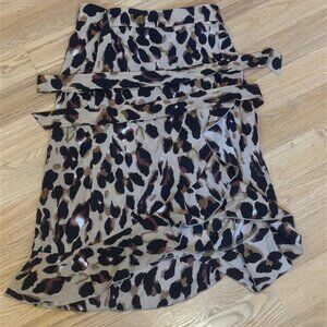 Leopard Print Wrap Skirt – Size Large